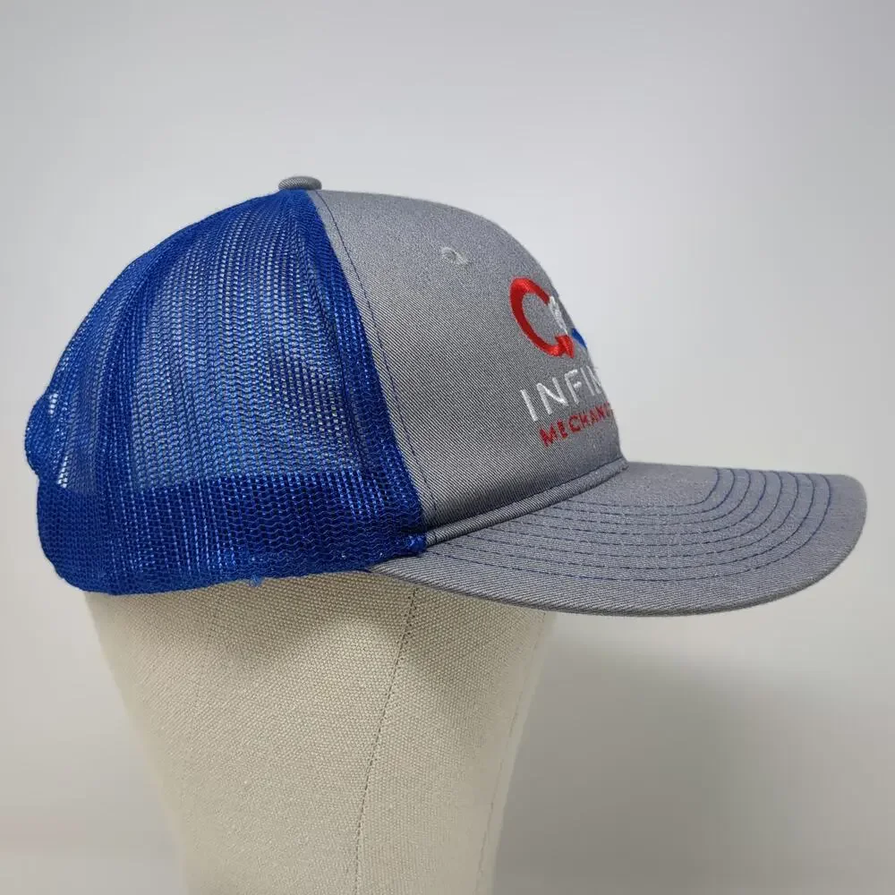 Port Authority Trucker Hat Gray Blue One Size Infinite Mechanical LLC Mesh